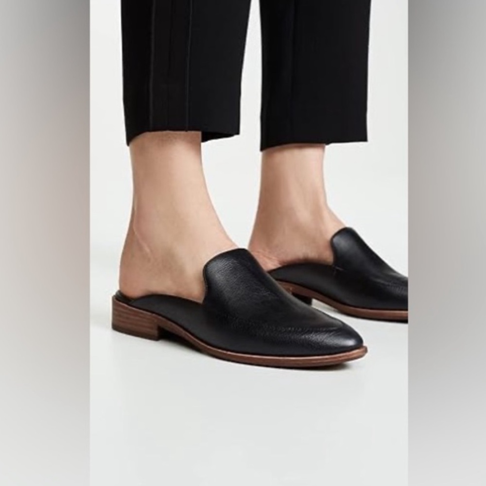 Madewell Black Leather Mules